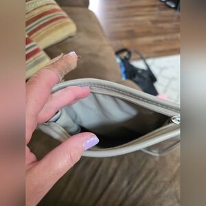 Bath & Body Works Light Gray Cosmetic Pouch with Zip